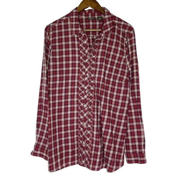 Eddie Bauer Red Plaid Long Sleeve Button Up Shirt Plus Size 2X Women’s - Picture 1 of 11